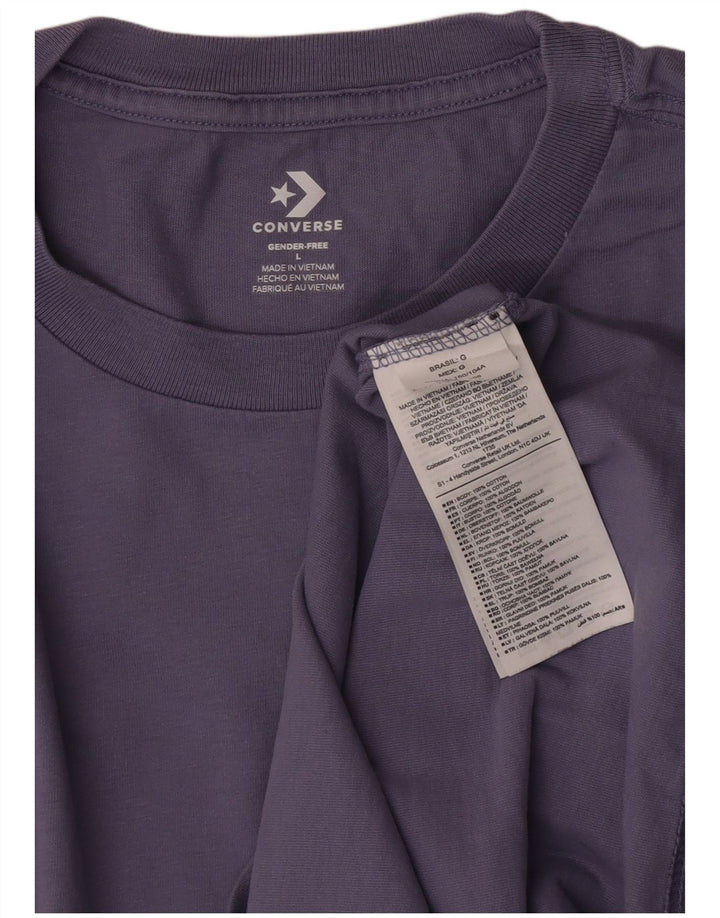 Converse Herren T-Shirt Top Large Marineblau Baumwolle