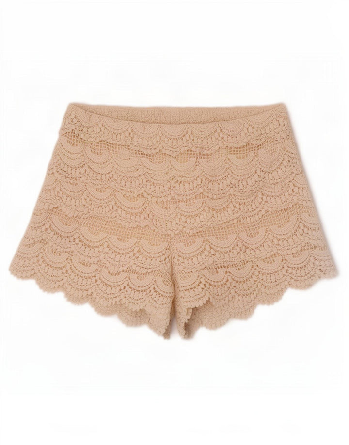 Zara Damen Häkel-Hotpants Small W26 Off White