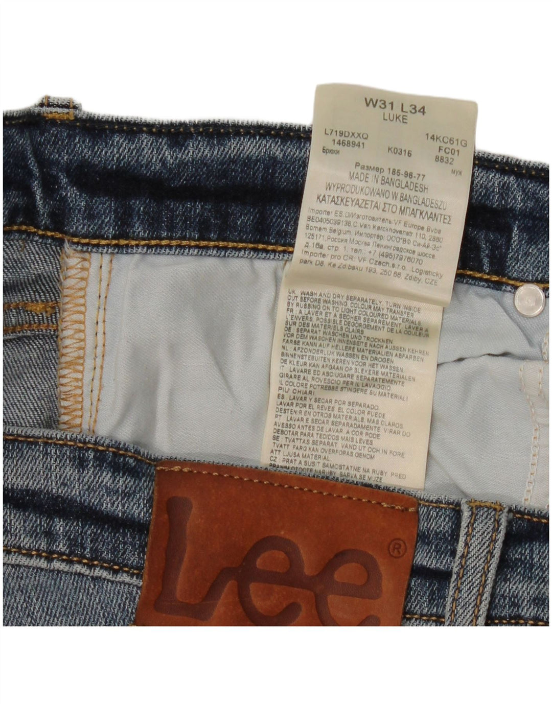 LEE Damen Luke Distressed Slim Jeans W31 L29 Blaue Baumwolle