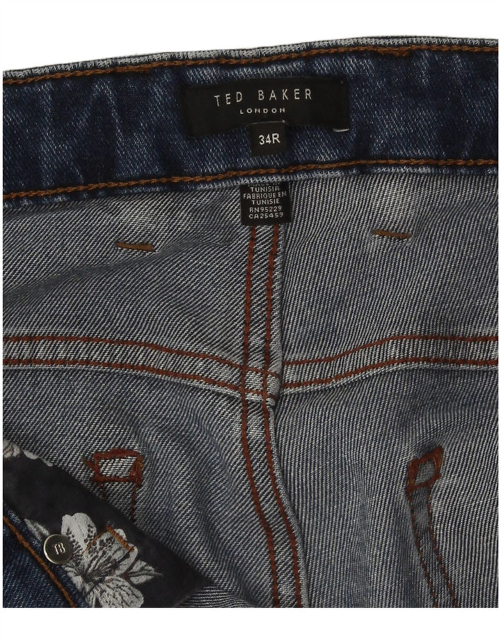 Ted Baker Herren Straight Jeans W34 L30 Marineblau