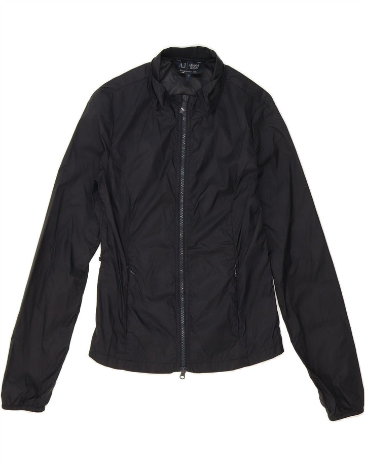 ARMANI Womens Rain Jacket IT 40 Small Black Polyamide Vintage Armani and Second-Hand Armani from Messina Hembry 