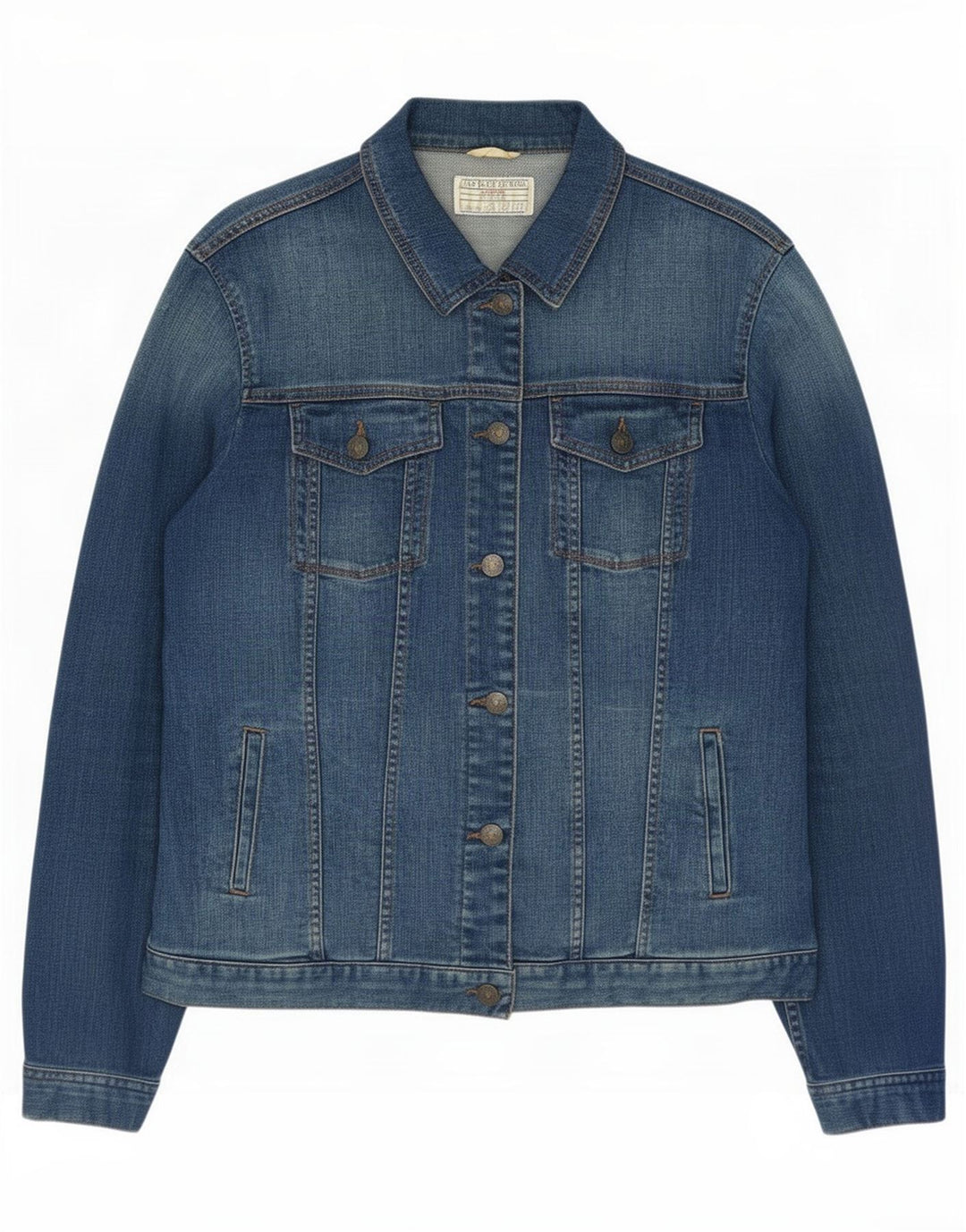 Fat Face Damen Jeansjacke UK 14 Große blaue Baumwolle