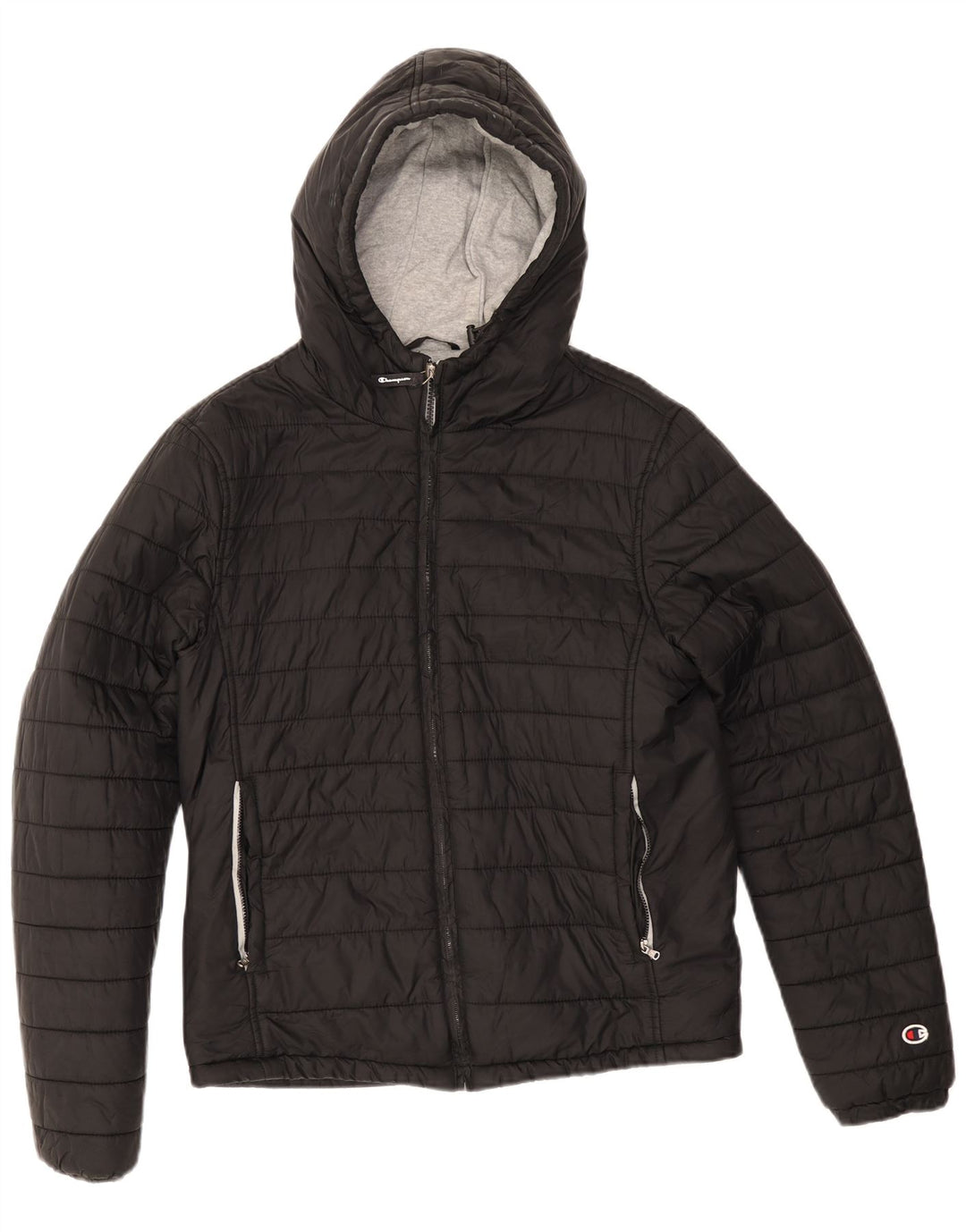 Champion Herren-Jacke mit Kapuze, gepolstert, UK 38, mittelschwarz, Polyamid