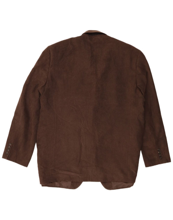 Marks & Spencer Herren 3-Knopf-Blazer aus Cord, UK 46, XL, Braun