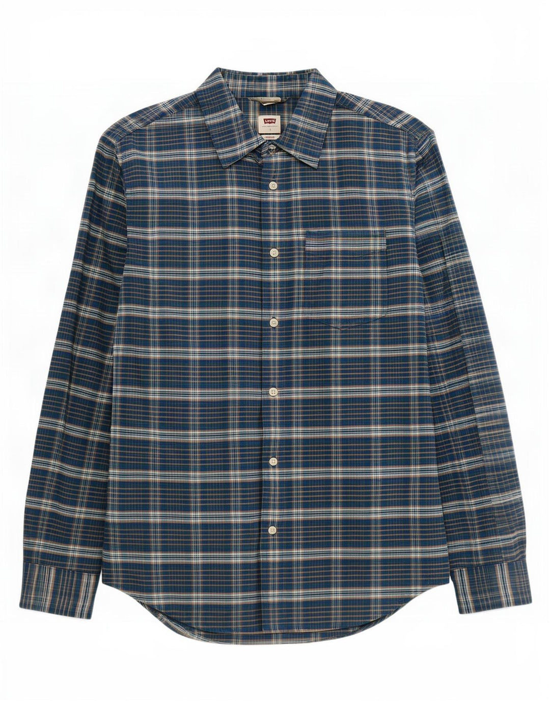 Levi's Herren-Standardhemd, klein, marineblau, kariert, Baumwolle