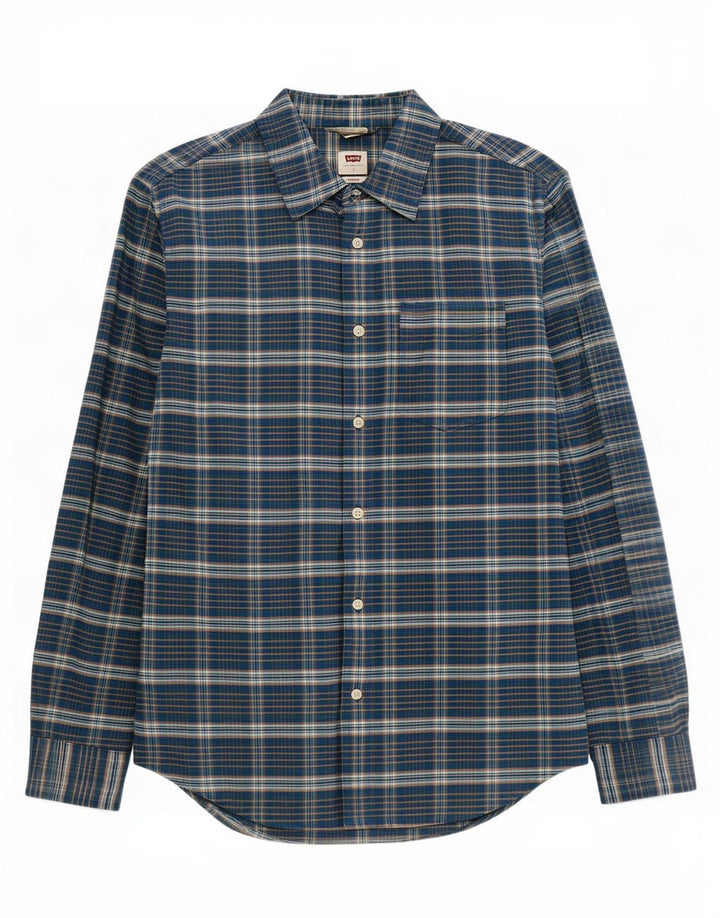 Levi's Herren-Standardhemd, klein, marineblau, kariert, Baumwolle