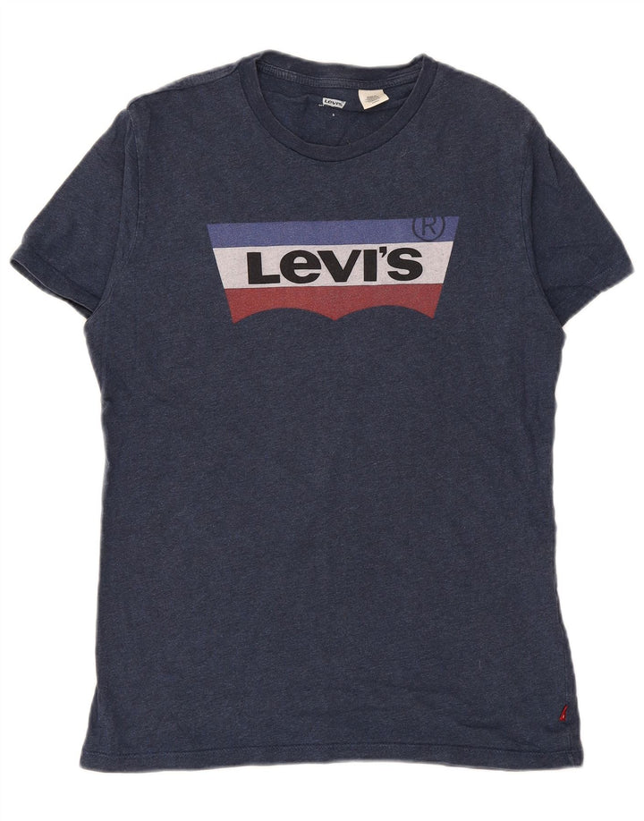 LEVI'S Herren-T-Shirt mit Grafik, Größe S, marineblaue Baumwolle