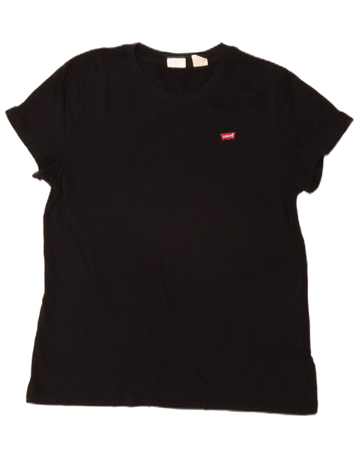 Levi's Damen T-Shirt Top UK 14 Medium Schwarz