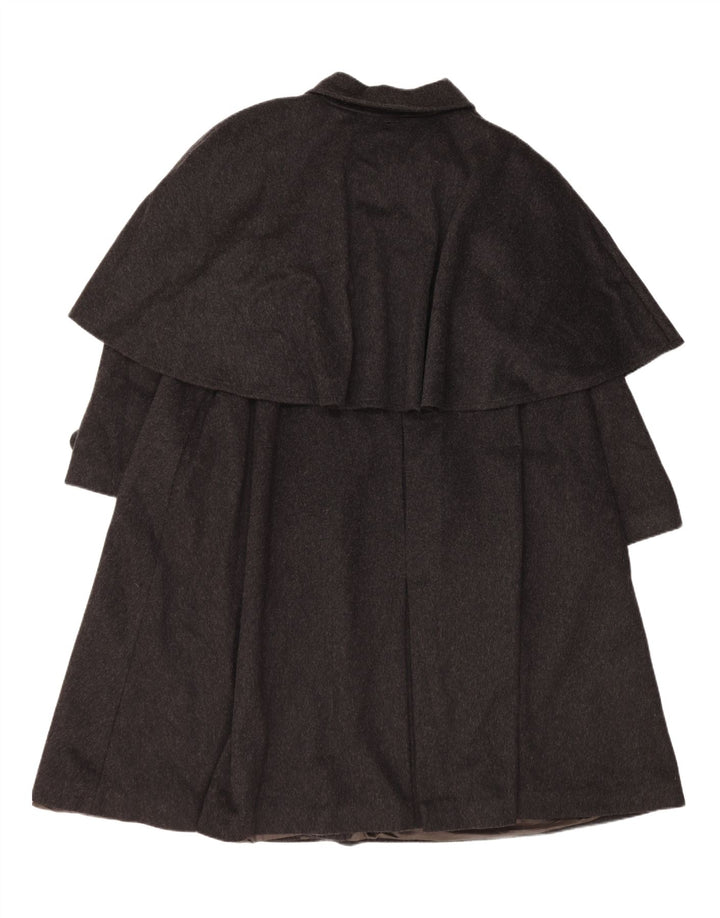 Gina Lebole Damen Übergroßer Capelet-Mantel IT 46 Große schwarze Wolle