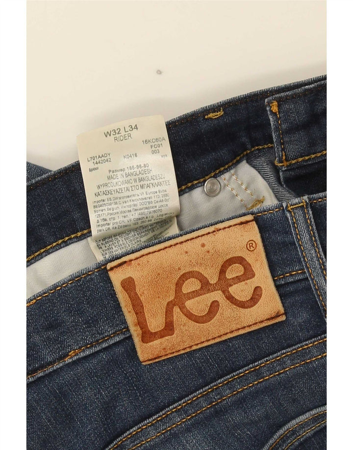 Lee Herren Rider Slim Jeans W32 L34 Marineblaue Baumwolle