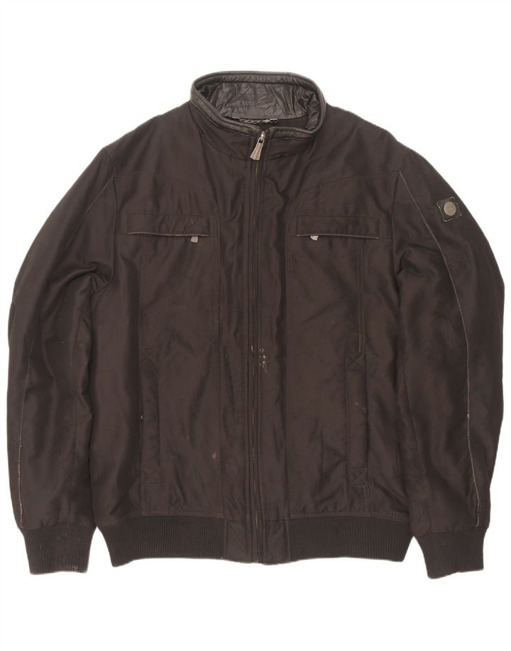 Trussardi Herren wattierte Bomberjacke IT 52 XL Schwarz Polyester