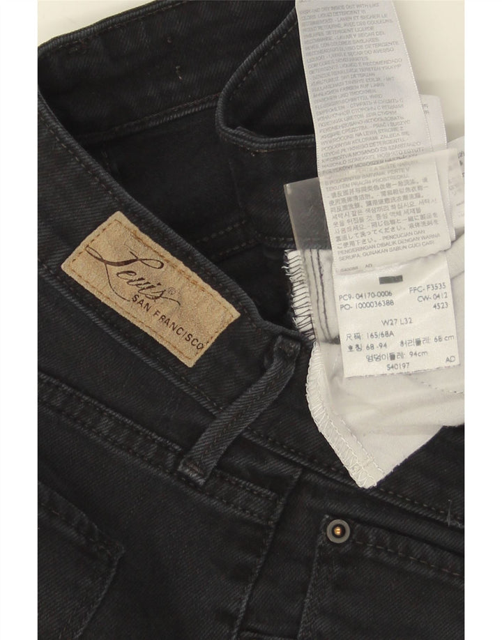 Levi's Damen Straight Jeans W27 L32 Schwarze Baumwolle