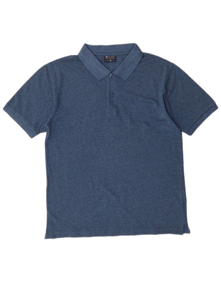 Champion Herren-Poloshirt mit normaler Passform, mittelblau gesprenkelte Baumwolle