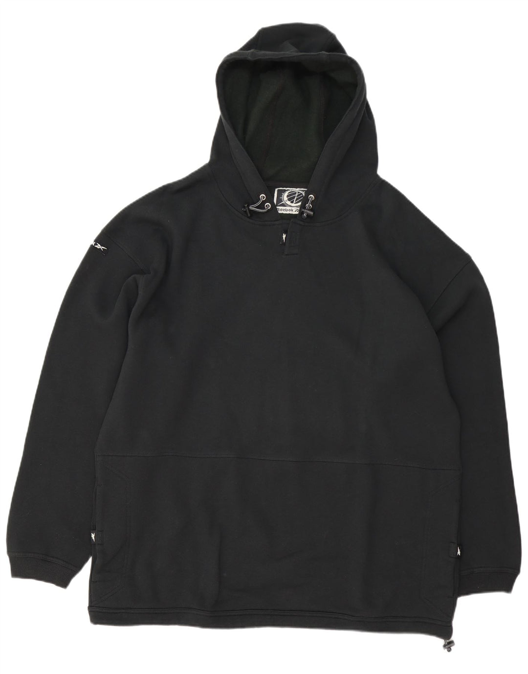 Reebok Herren Kapuzenpullover, groß, schwarze Baumwolle