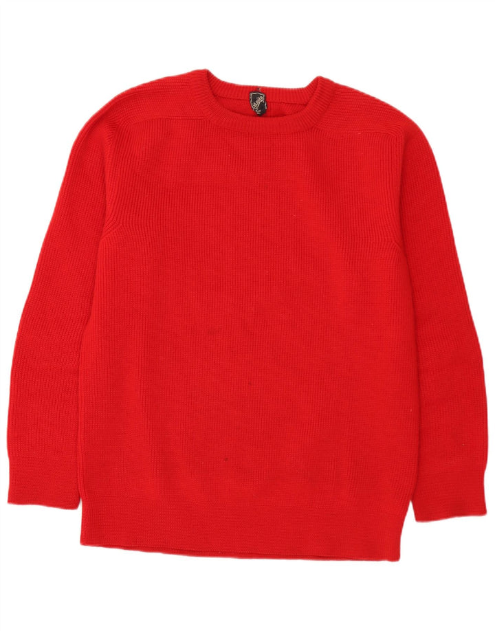 Vintage Herren-Pullover mit U-Boot-Ausschnitt, mittelrot