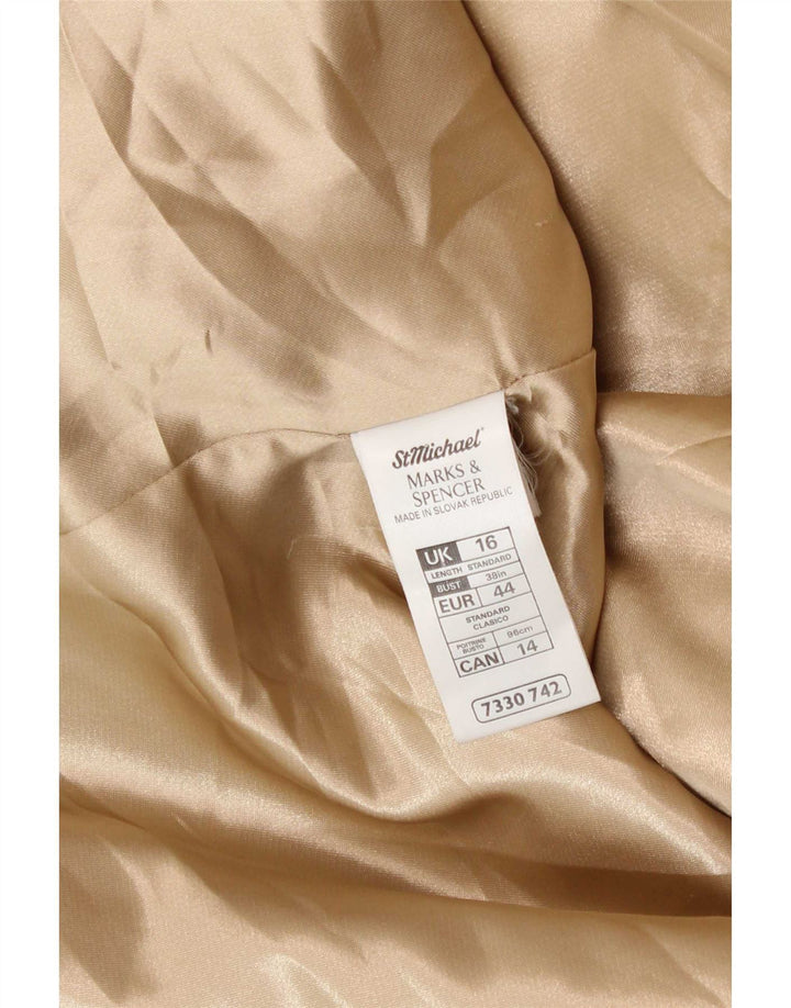 Marks & Spencer Damen St. Michael Zweireihiger Mantel UK 16 Large Beige