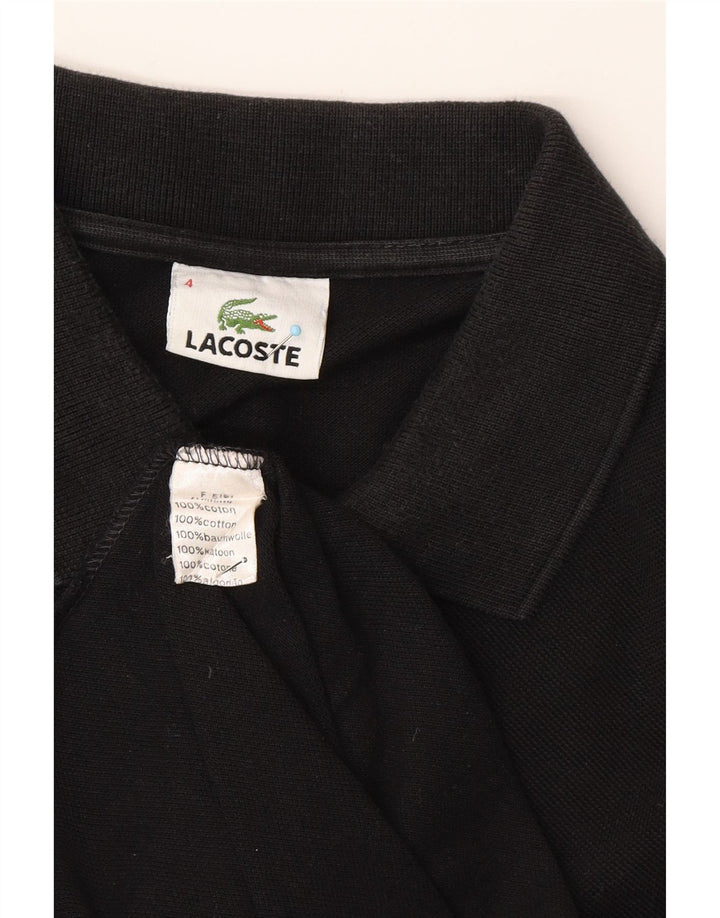 LACOSTE Herren-Poloshirt, Größe 4, mittelgroß, schwarze Baumwolle
