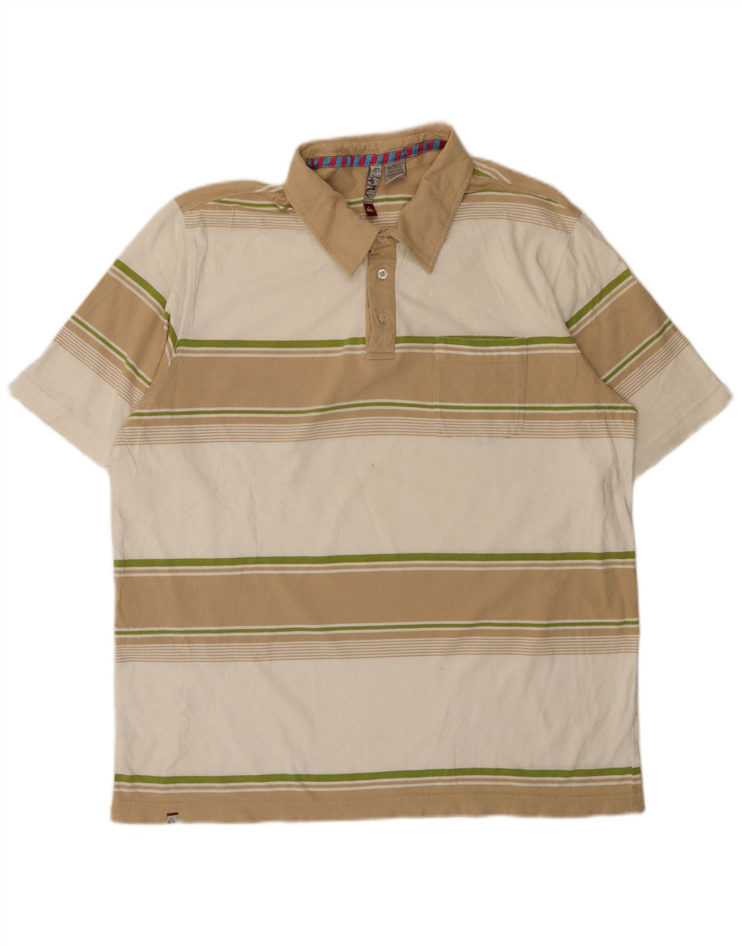 Quiksilver Herren-Poloshirt XL, mehrfarbig, gestreift, Baumwolle