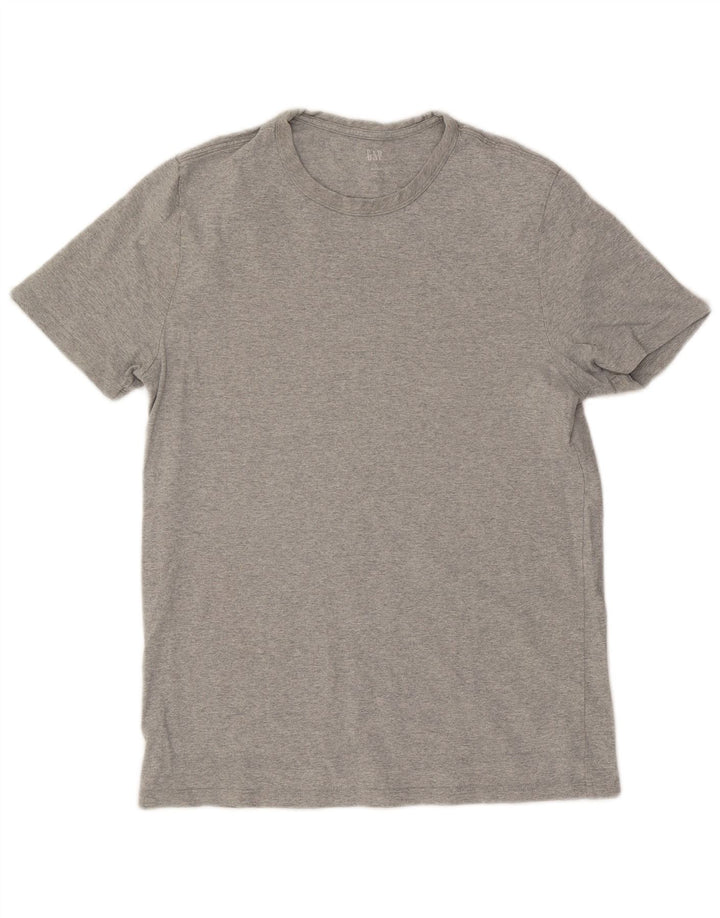 Gap Herren-T-Shirt-Oberteil, groß, grau gesprenkelte Baumwolle