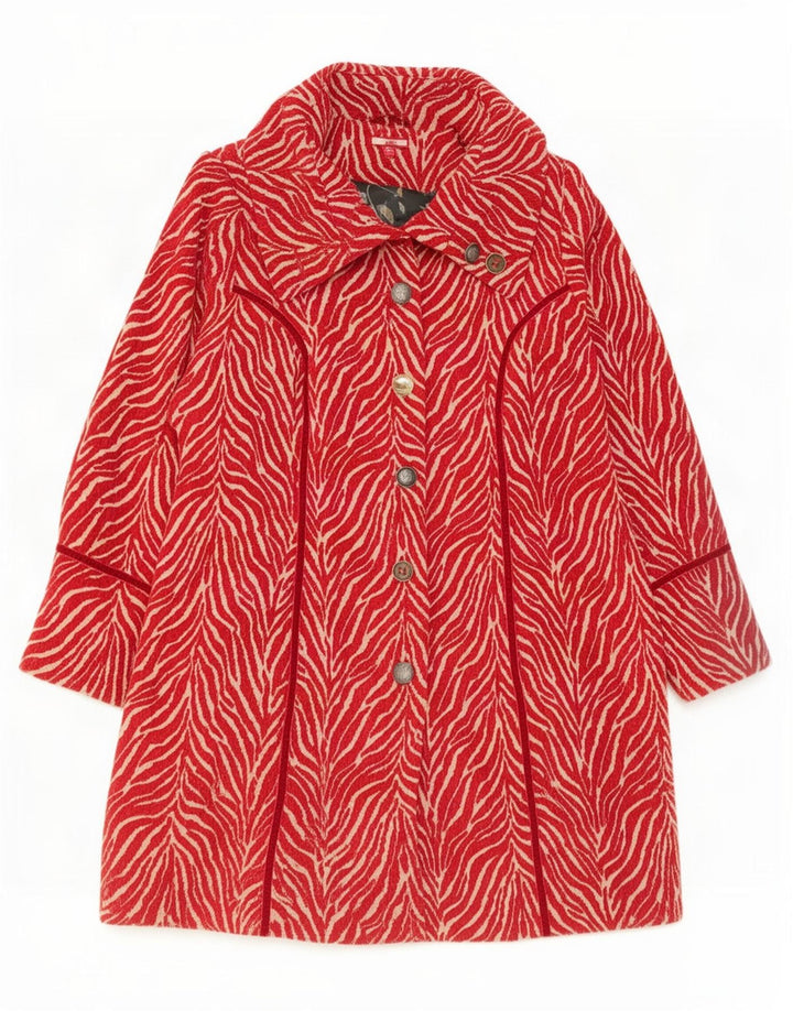 Joe Browns Damen-Mantel mit abstraktem Muster, UK 16, Größe L, rot, Polyester