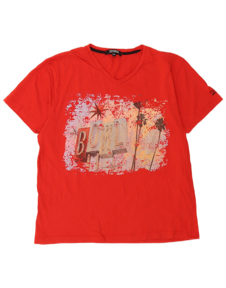 Trussardi Herren Grafik T-Shirt Top 2XL Rot