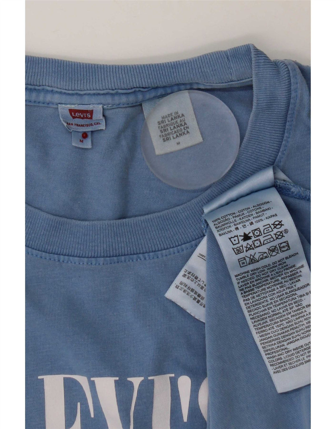 Levi's Damen-T-Shirt mit Grafik, UK 14, mittelblaue Baumwolle