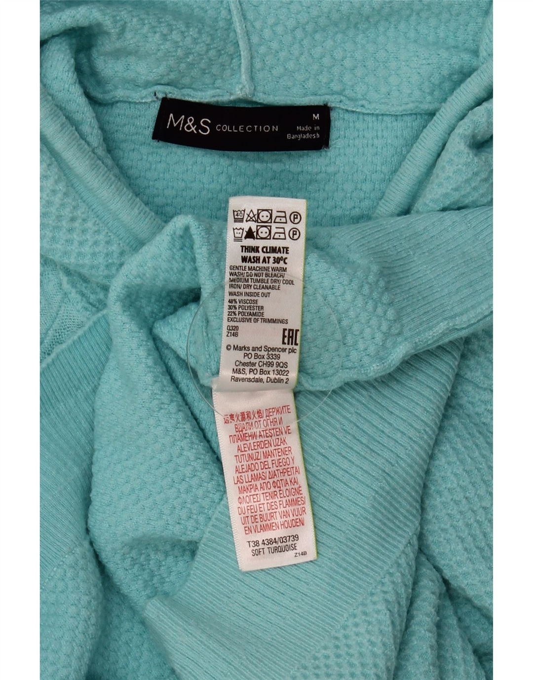 Marks & SPENCER übergroßer Damen-Pullover, Gr. 14, mitteltürkis