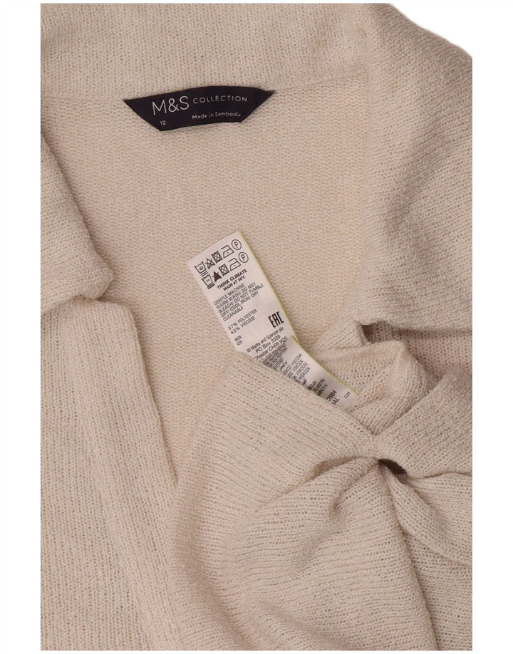 Marks & Spencer Damen Poloshirt UK 12 Mittelweißes Polyester