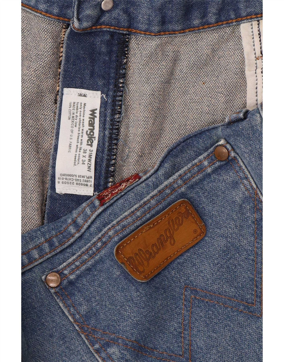 Wrangler Herren Straight Jeans W38 L30 Blaue Baumwolle