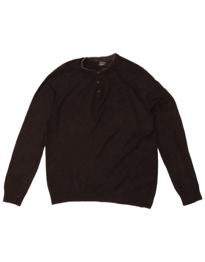 Zara Herren-Pullover mit Rundhalsausschnitt, Größe S, Schwarz