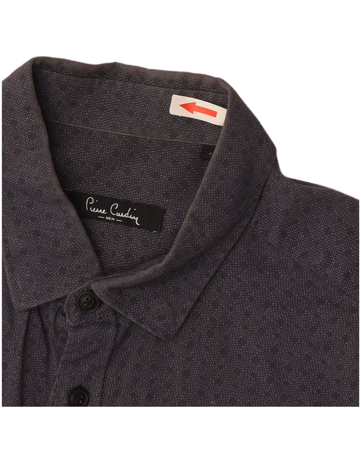 Pierre Cardin Herrenhemd, klein, grau gefleckte Baumwolle