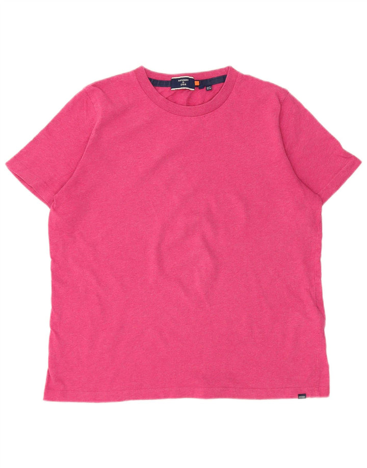 Superdry Damen Übergroßes T-Shirt-Oberteil UK 8 Small Rosa Baumwolle