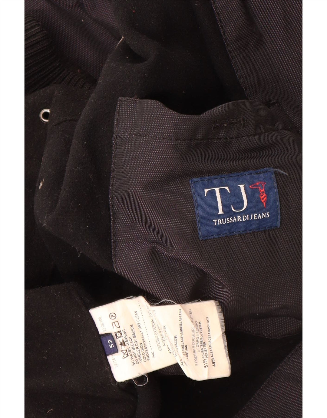 TRUSSARDI JEANS Herren Bomberjacke IT 52 XL Schwarz Polyester