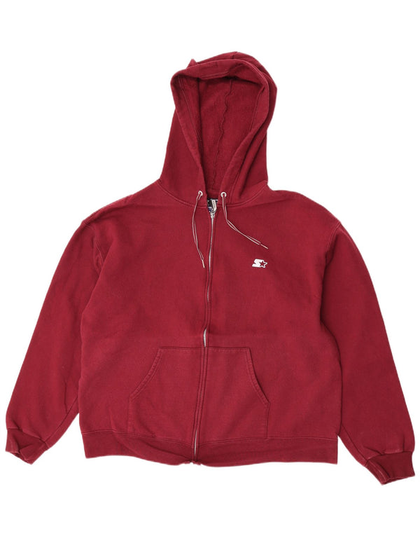 Starter Damen Loose Fit Zip Hoodie Pullover UK 14 Medium Maroon