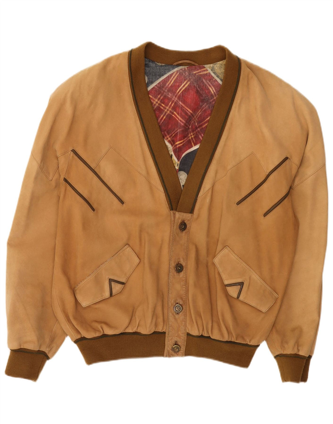 Toni Mir Herren Wildleder Bomberjacke UK 42 XL Braunes Leder