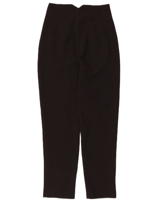 Zara Damen-Anzughose mit hoher Taille, konisch zulaufend, XS, W24, L26, Schwarz, Polyester