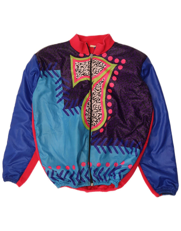 MARILENA Herren-Trainingsanzug mit abstraktem Muster, Jacke, XL, Blau, Farbblock