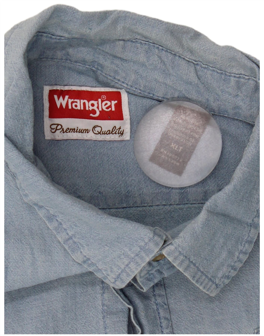 Wrangler Herren-Hemd, groß, XL, aus blauer Baumwolle