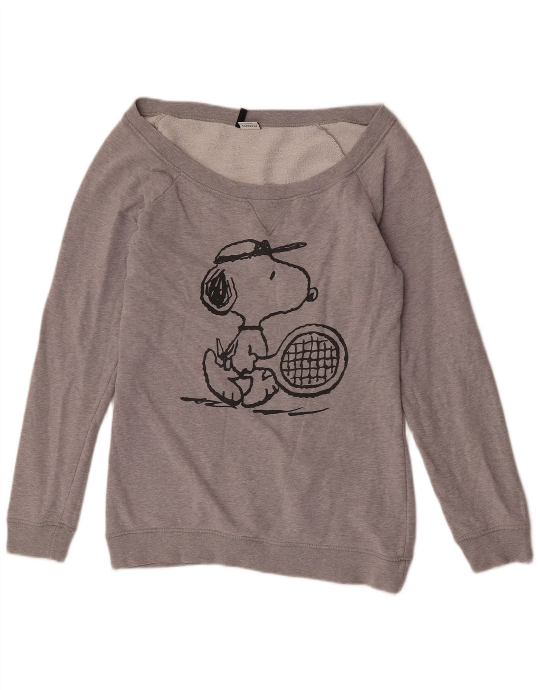Benetton Womens Peanuts Graphic Sweatshirt Pullover UK 14 Mittelgrau