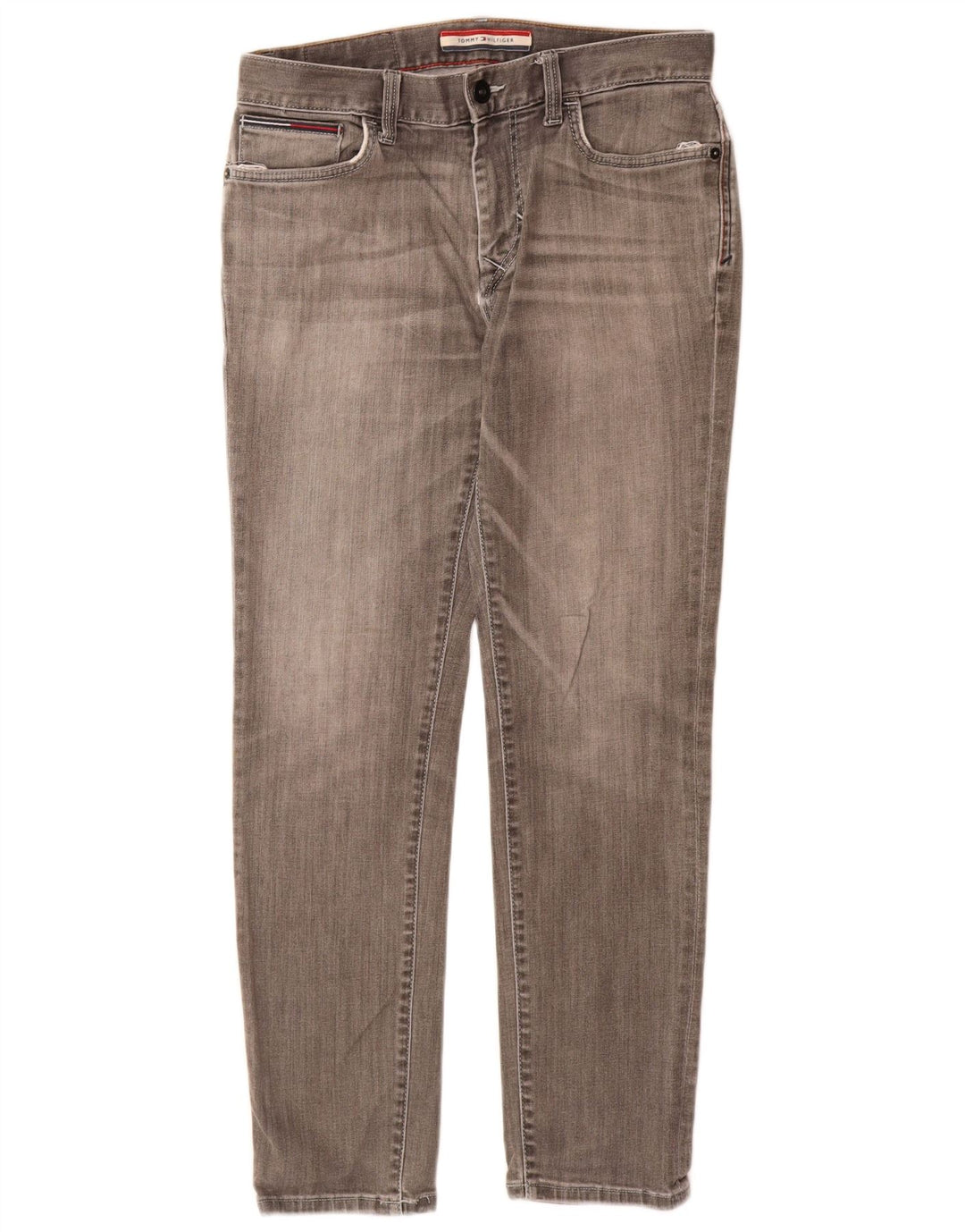 Tommy Hilfiger Herren Slim Jeans W30 L30 Graue Baumwolle