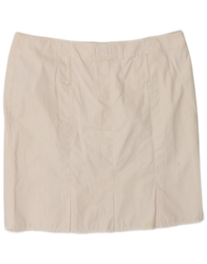 Tommy Hilfiger Damen-Minirock, Größe L, W32, weiße Baumwolle