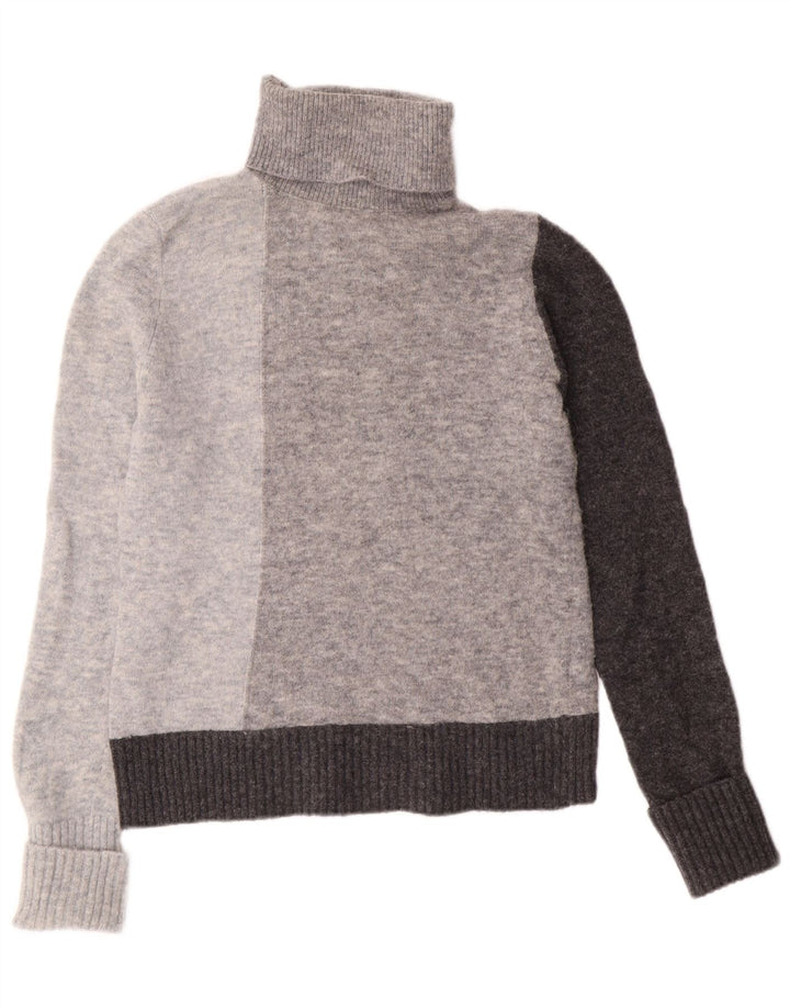 Cos Rollkragenpullover für Damen, Gr. 6, XS, Grau, Colourblock-Alpakawolle