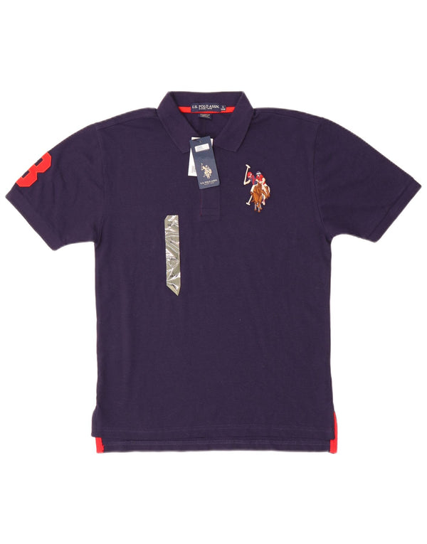 U.S. Polo Assn. Jungen-Poloshirt mit Grafik, 14–15 Jahre, groß, marineblaue Baumwolle