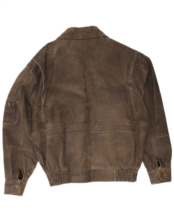 Front Line Herren Lederjacke IT 48 Medium Khaki