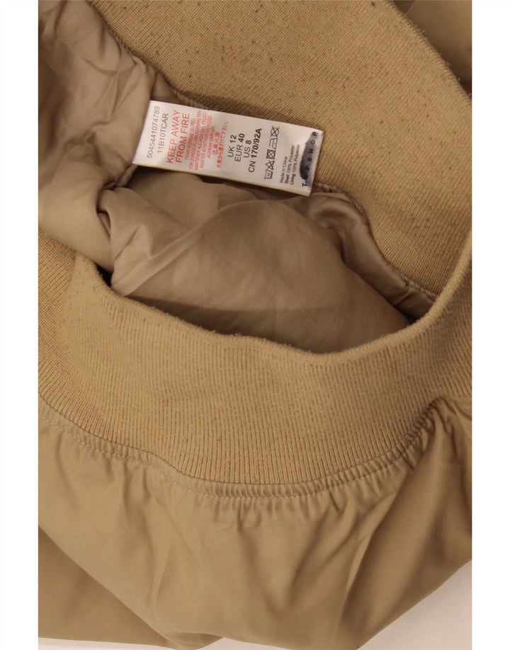 Topshop Damen Übergroße Bomberjacke UK 12 Medium Beige Polyester