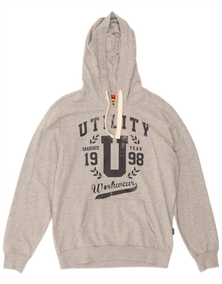 Diadora Herren-Kapuzenpullover mit Grafik, mittelgraue Baumwolle