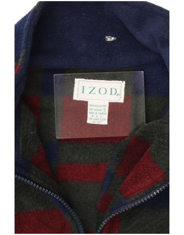IZOD Herren-Fleecepullover mit Reißverschluss am Hals, klein, mehrfarbig, kariert, Polyester
