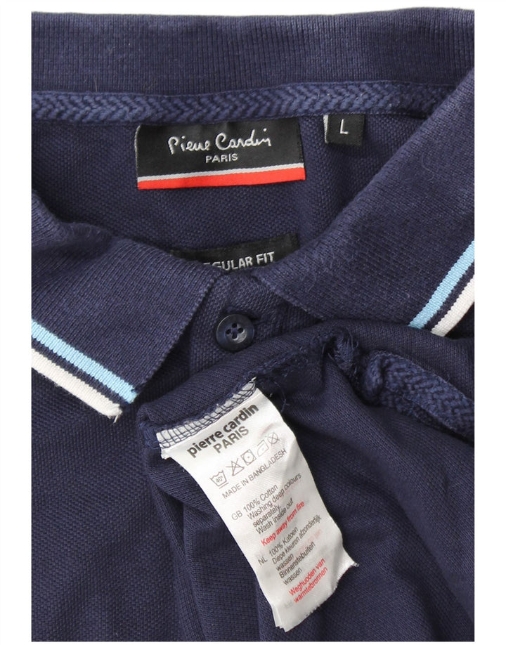 PIERRE CARDIN Herren-Poloshirt mit normaler Passform, große marineblaue Baumwolle