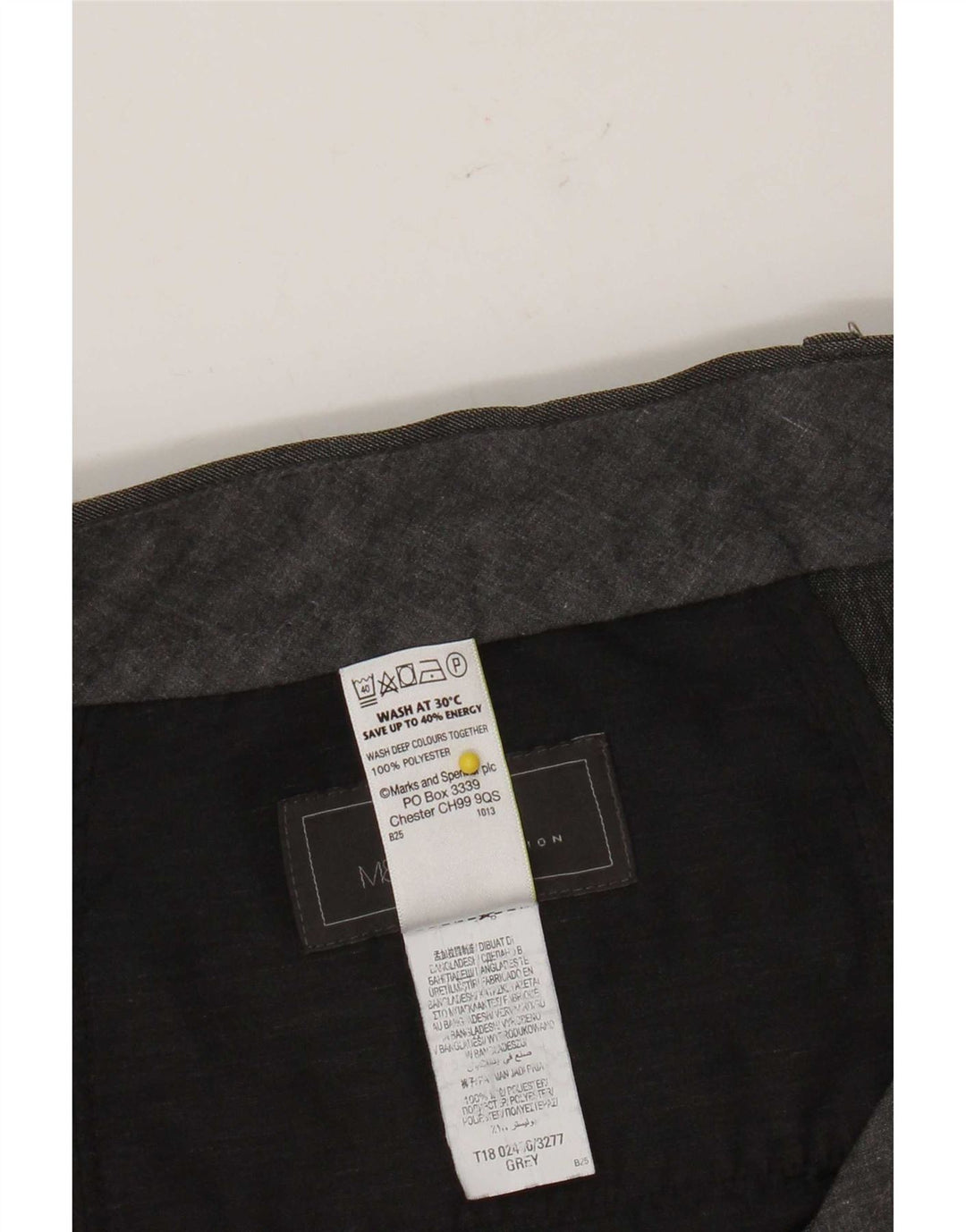 Marks & Spencer Herren-Anzughose in normaler Passform, W36 L31, grau, Polyester
