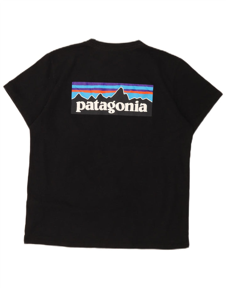 Patagonia Damen Grafik-T-Shirt-Oberteil UK 16 Large Schwarz Polyester